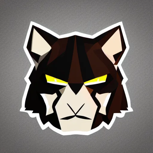 Image similar to a vector logo of rengar from league of legends, low poly,