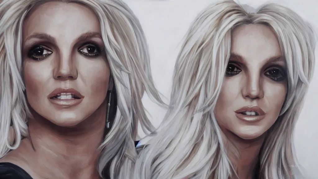 Image similar to A portrait painting of britney spears; ; 8k