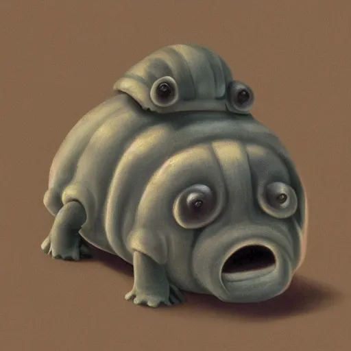 Image similar to tardigrade in style of vilhelm hammershoi