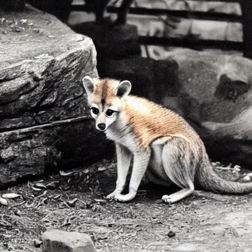 Image similar to real picture of baby thylacine in a zoo