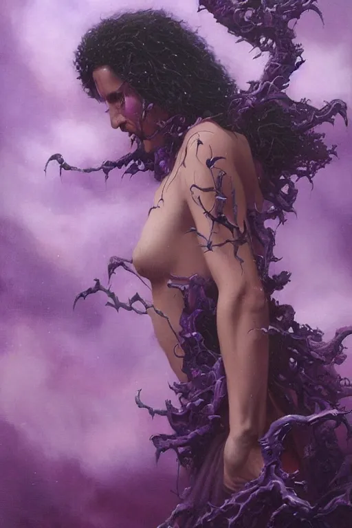 Prompt: purple rain, extremely detailed painting by gerald brom and and greg rutkowski