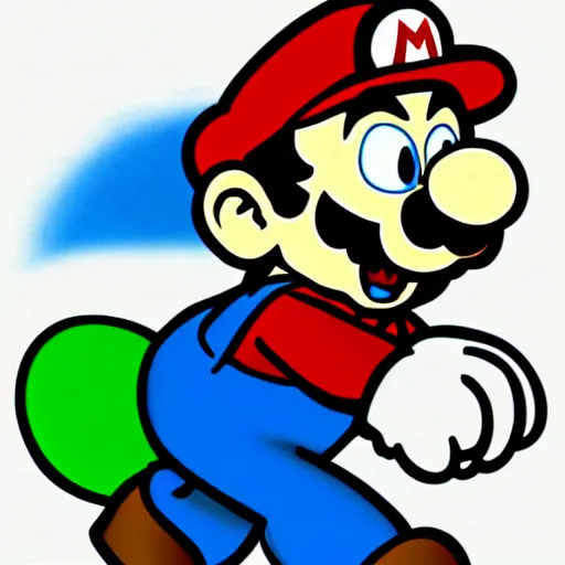 Prompt: Mario as a smurf, clipart, wide view