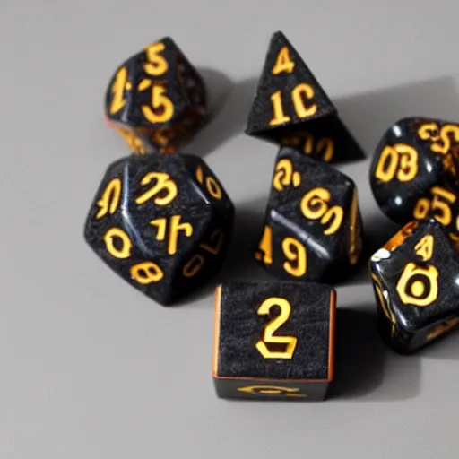 Image similar to a set of dungeons and dragons dice made of bone