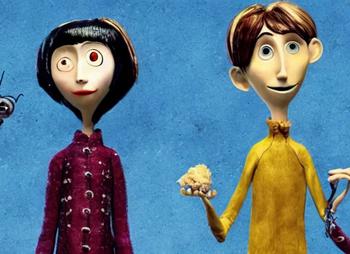 Image similar to a very high resolution image from a new movie. stop motion. coraline. directed by wes anderson