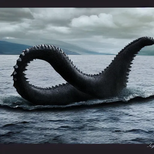 Image similar to Loch Ness Monster, realistic, extremly detailed, 8k, sharp, photo