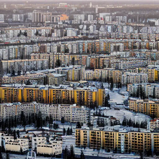 Image similar to Endless Plattenbau, Moscow, Russia, 2045