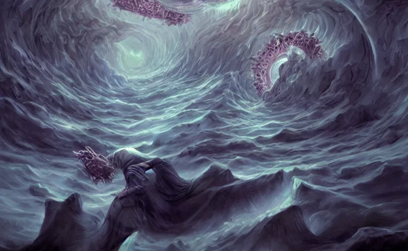 Image similar to the dream vortex consumes the hope of mankind, high fantasy, art, deviant art, painting, detailed, faces