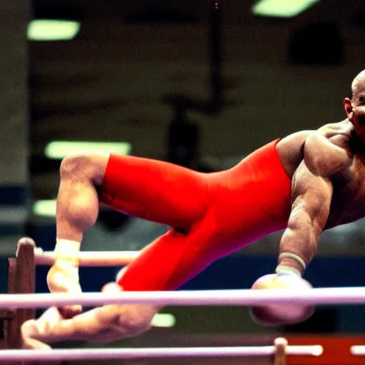 Image similar to mike tyson doing gymnastics