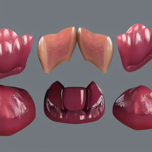 Image similar to poorly rendered 3 d set of teeth