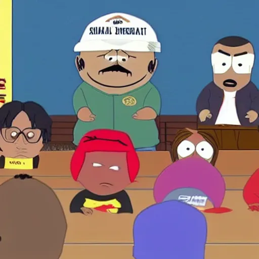 Prompt: shaq in a scene of south park