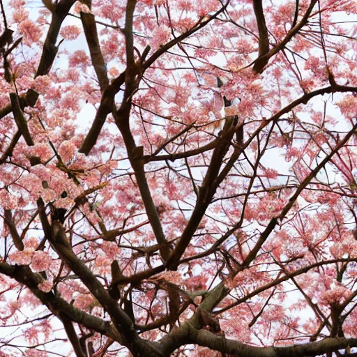 Prompt: dried branches with flowers, sakura