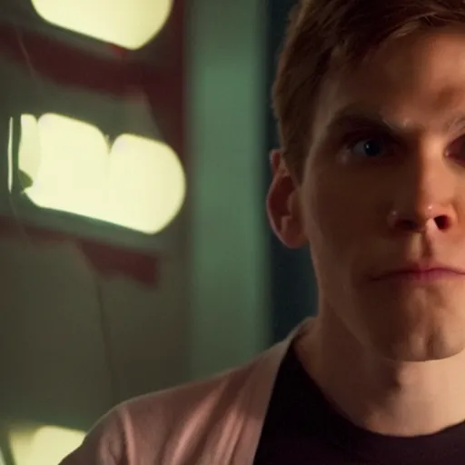 Image similar to Live Action Still of Jerma in Scott Pilgrim, real life, hyperrealistic, ultra realistic, realistic, highly detailed, epic, HD quality, 8k resolution, body and headshot, film still