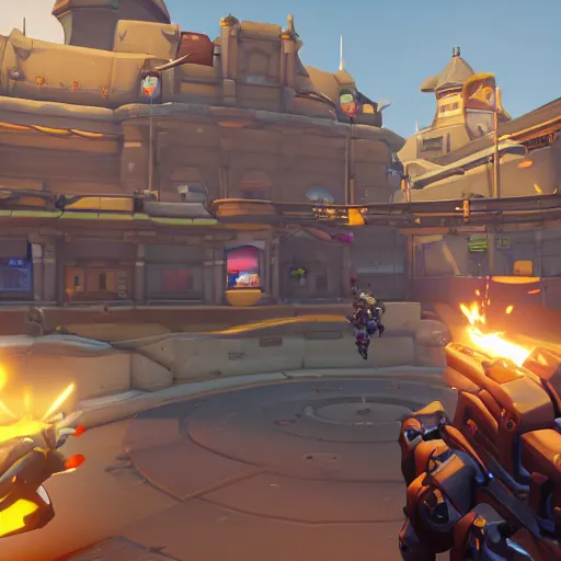 Image similar to screenshot from the game overwatch