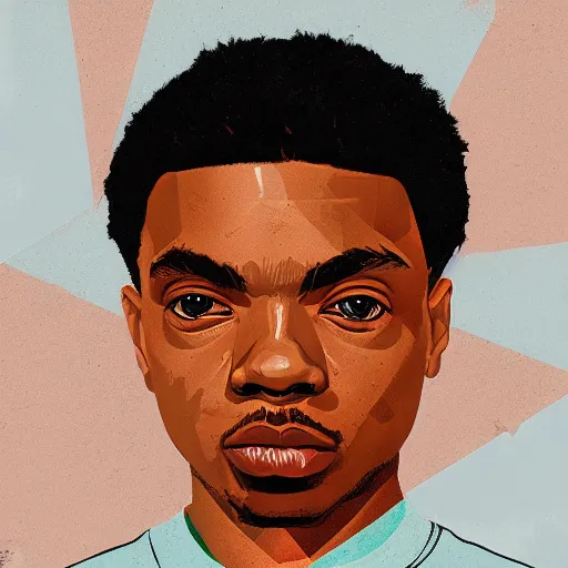 Prompt: Portrait of Vince Staples by Supreme x Sachin Teng :4 asymmetrical, Matte Painting , Vector art, geometric shapes, hard edges, energetic, graffiti, street art:2 Masterpiece, high detail, by Sachin Teng:4