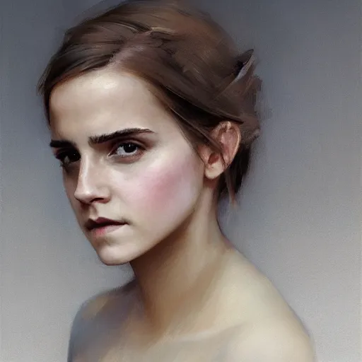 Image similar to emma watson by Richard Schmid by Jeremy Lipking by moebius by atey ghailan