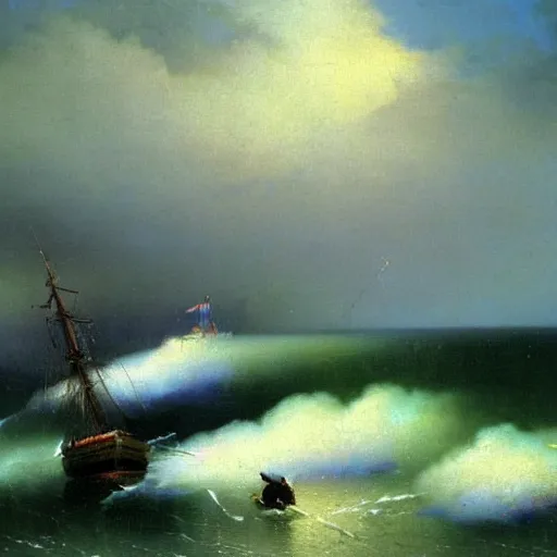 Image similar to painting by ivan aivazovsky