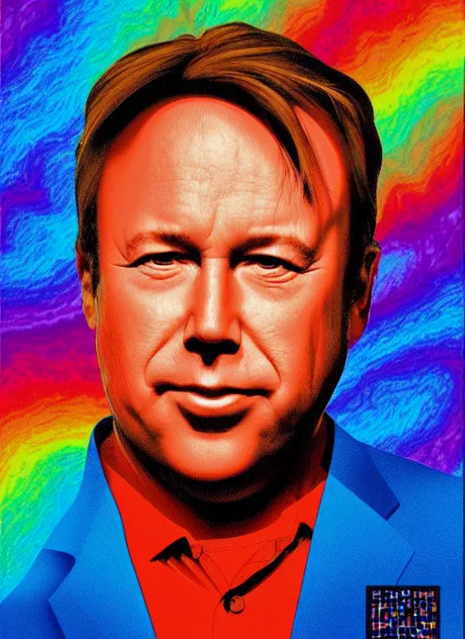 Image similar to alex jones by Zbigniew Brzezinski lisa frank