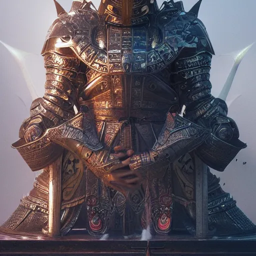 Prompt: a divine warrior wearing heavy armor praying at an alter, intricate artwork by Tooth Wu and wlop and beeple. octane render, trending on artstation, greg rutkowski very coherent symmetrical artwork. cinematic, hyper realism, high detail, octane render