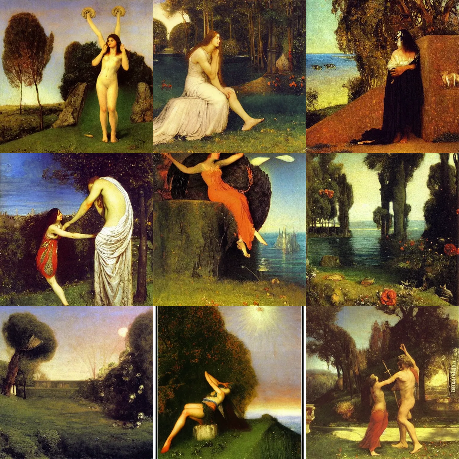 Prompt: artwork by arnold bocklin