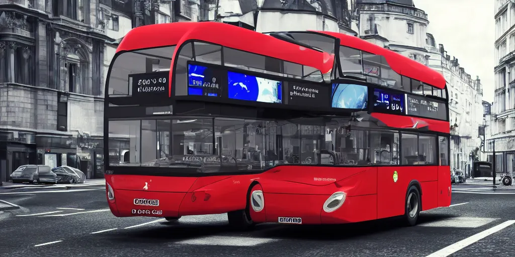 Image similar to a double decker london bus, flying through outer space, gbp is flying out the windows, ultra realistic, concept art 4k