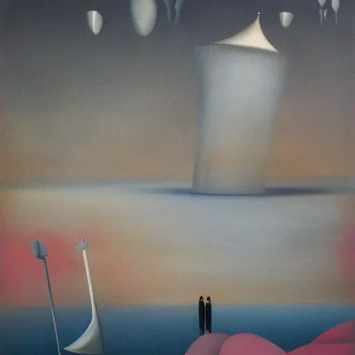Prompt: painting by yves tanguy