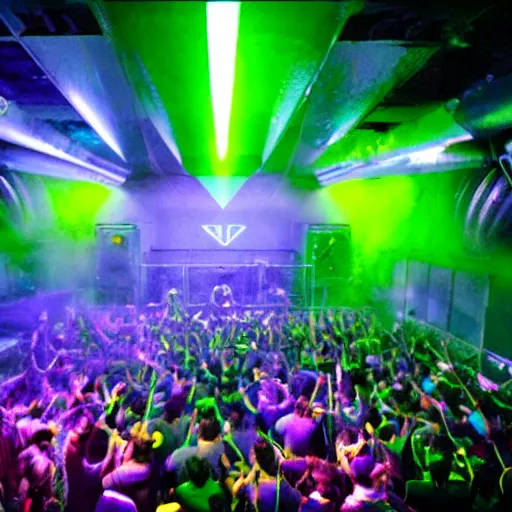 Image similar to A rave in a nuclear reactor