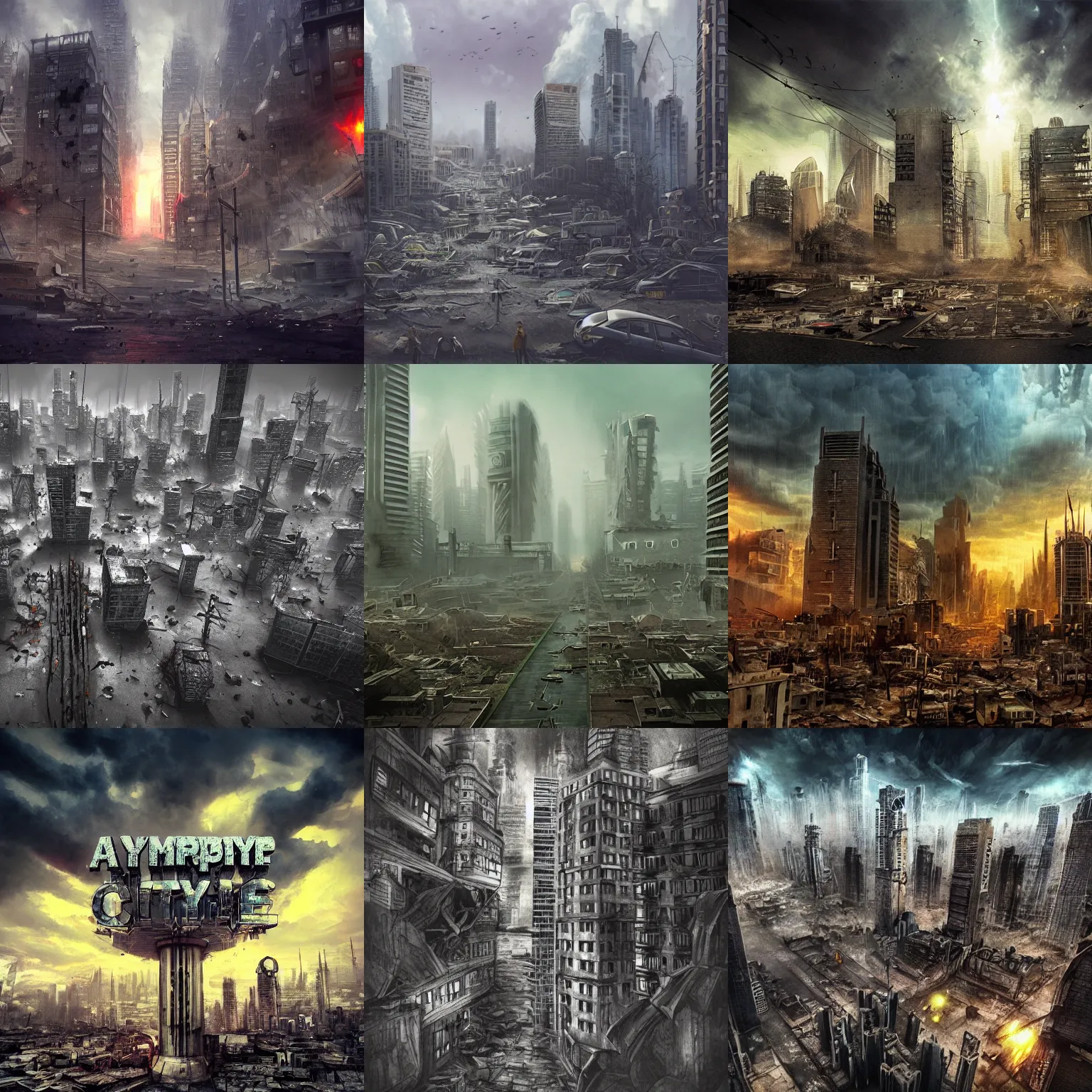 Prompt: apocalyptic city