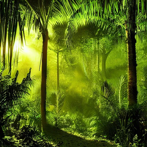 Image similar to jungle made out of light