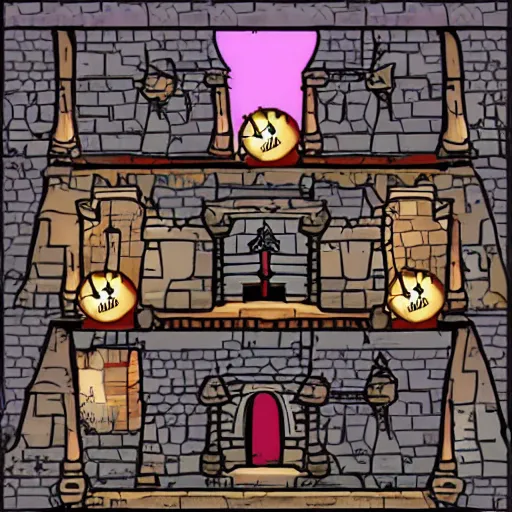 Prompt: cartoon gothic dungeon