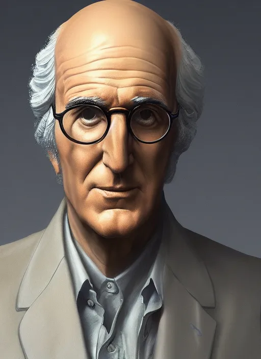 Prompt: digital _ painting _ of _ larry david statue _ by _ filipe _ pagliuso _ and _ justin _ gerard _ symmetric _ fantasy _ highly _ detailed _ realistic _ intricate _ port