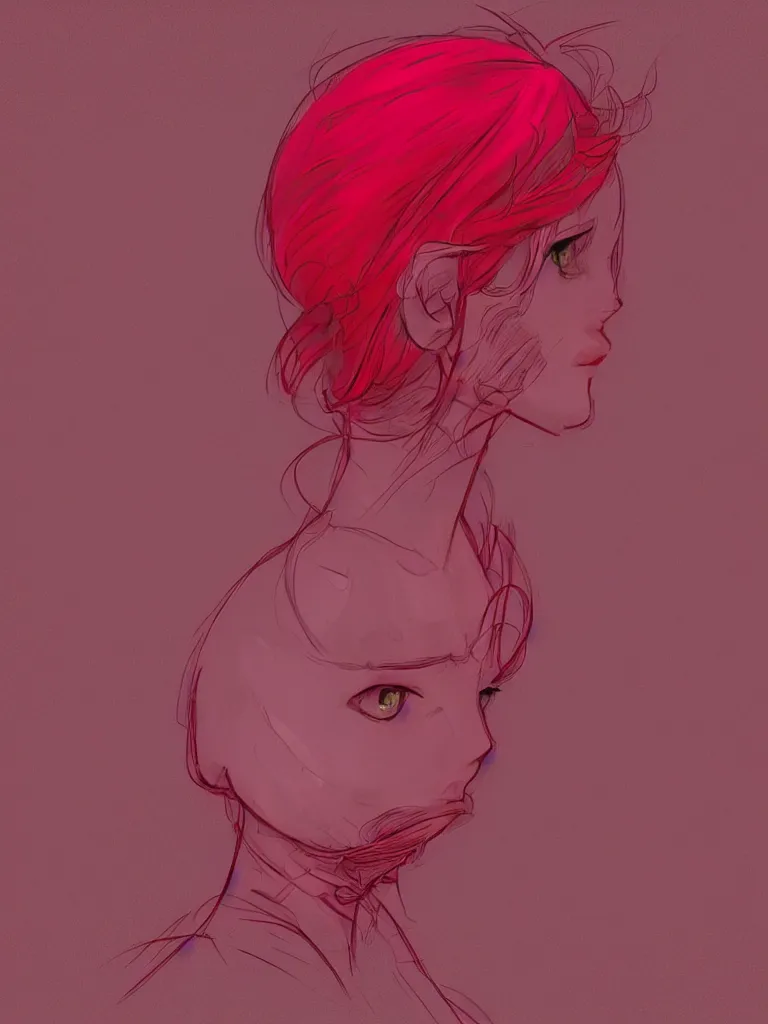 Image similar to red and pink by Disney Concept Artists, blunt borders, golden ratio