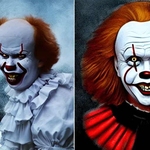 Image similar to Vladimir Putin as Pennywise the clown from It by Stephen King