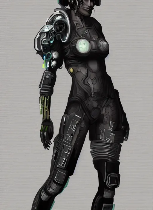 Image similar to full body detailed painting of a cyberpunk female