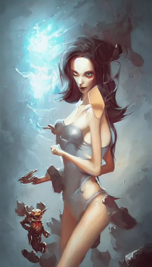 Image similar to portrait of cute girl, by peter mohrbacher