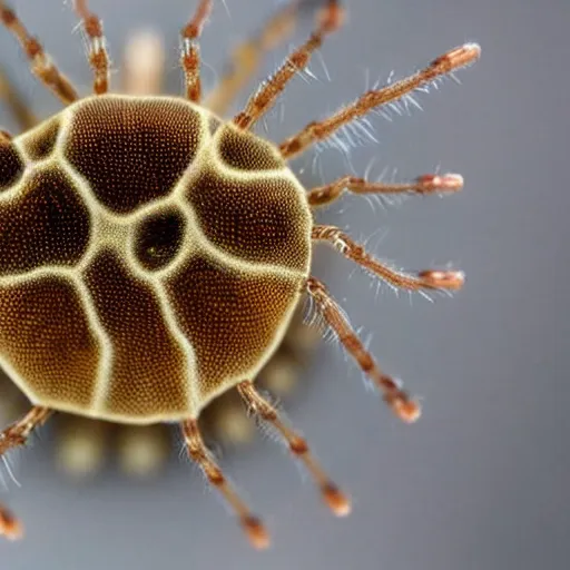 Image similar to horrifying spider trypophobia small spiders on it's back coming out