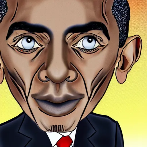 Image similar to Barrack Obama in the style of Junji Ito