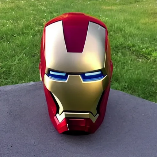 Image similar to ironman helmet made out of clay