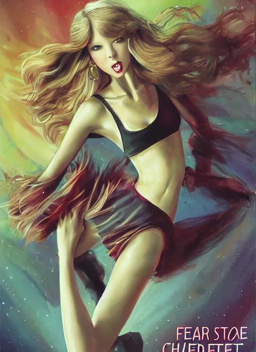 Prompt: fear street book cover of taylor swift cheerleader by mark garro