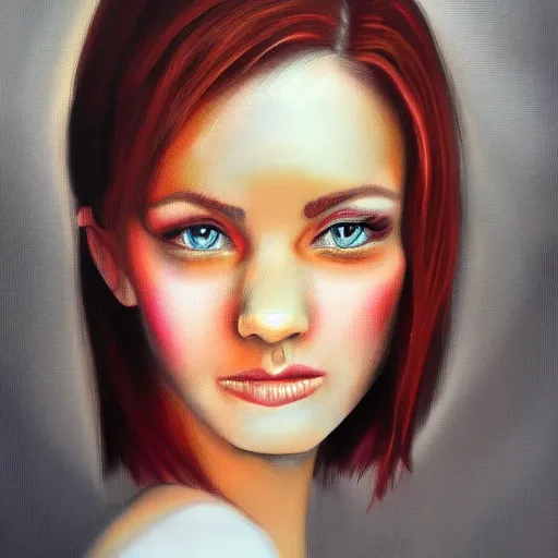 Prompt: female portrait, airbrush