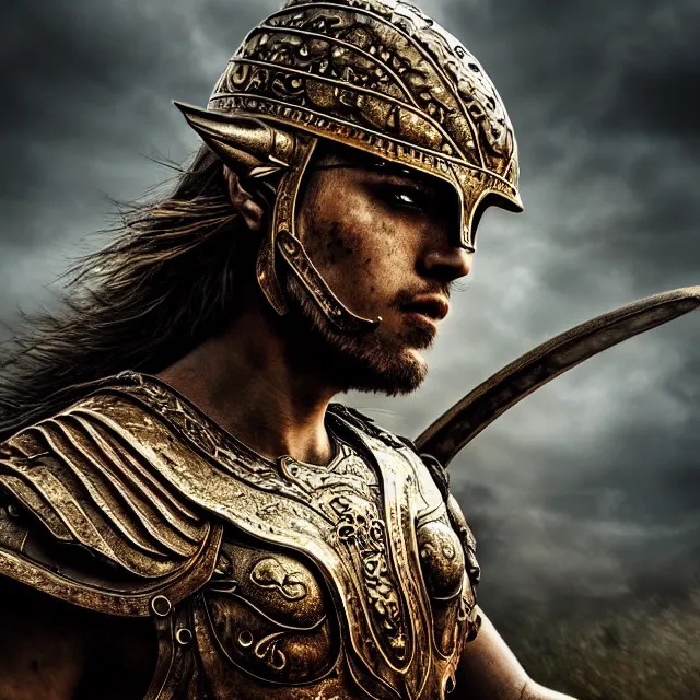 Image similar to warrior, fantasy, highly detailed, 4 k, hdr, smooth, sharp focus, high resolution, award - winning photo, photorealistic