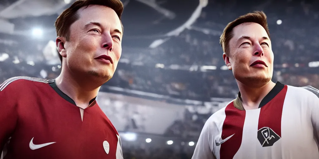 Image similar to Elon Musk in FIFA 22, 4K HD, cinematic view