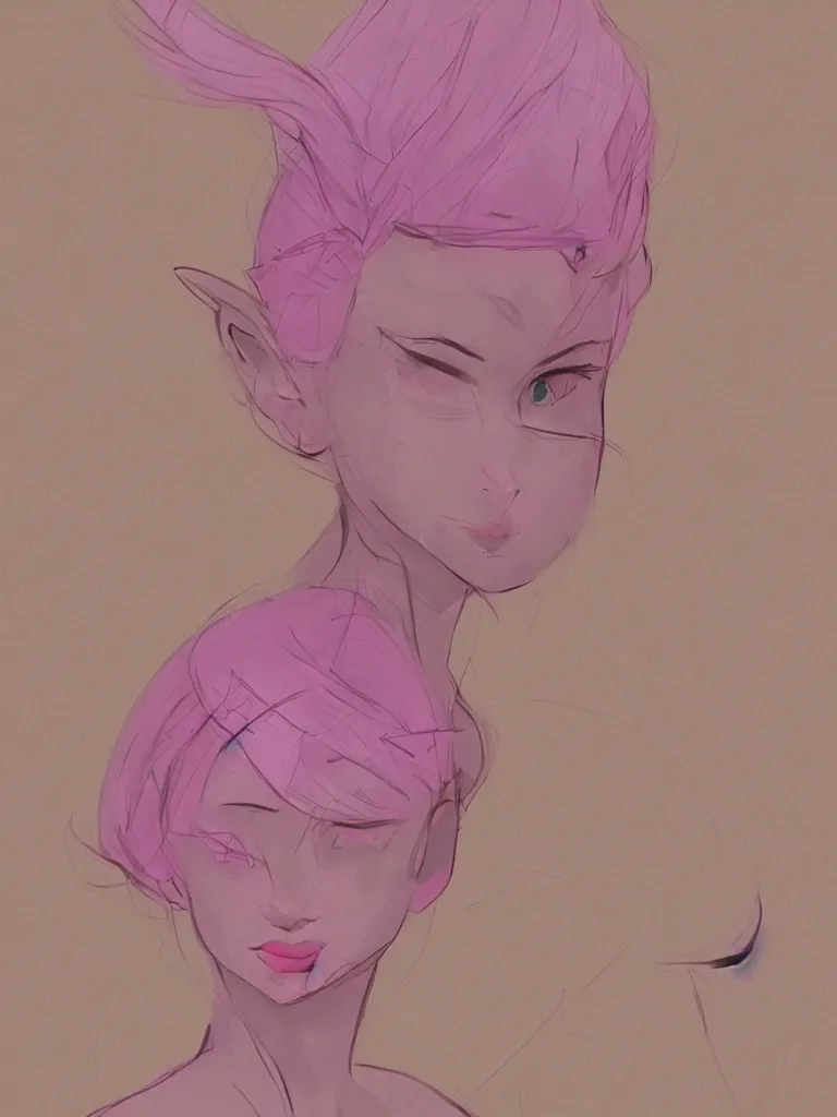 Image similar to pink by Disney Concept Artists, blunt borders, golden ratio