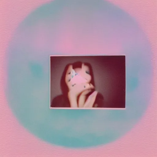 Image similar to polaroid of a cute dream, collage, reflection, double exposure, glitch, gradient