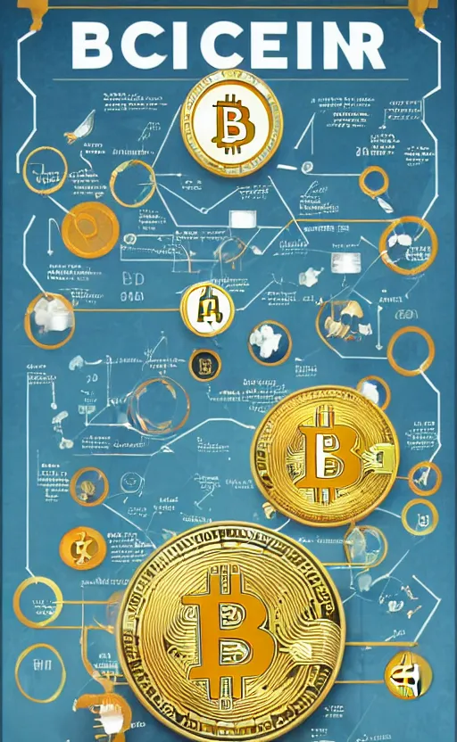 Prompt: poster with scientific illustration of bitcoin as a viable alternative to replace gold