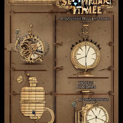 Image similar to schematics for a steampunk time machine