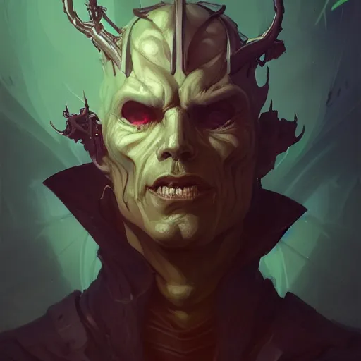 Prompt: a portrait of a demonic cybernetic prince of darkness, cyberpunk concept art by pete mohrbacher and wlop and artgerm and josan gonzales, digital art, highly detailed, intricate, sci-fi, sharp focus, Trending on Artstation HQ, deviantart, unreal engine 5, 4K UHD image
