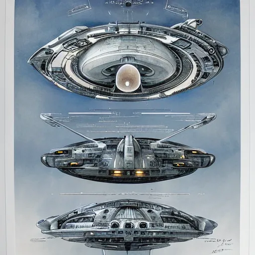 Image similar to design only, symmetry, starship enterprise, by jean - baptiste monge