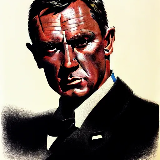 Image similar to portrait soft light, by frank mccarthy and killian eng, inspired by james bond, screen print and airbrush, fine, highly sharp detail