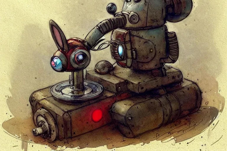 Image similar to adventurer ( ( ( ( ( 1 9 5 0 s retro future robot rabbit tunneling machine. muted colors. ) ) ) ) ) by jean baptiste monge!!!!!!!!!!!!!!!!!!!!!!!!! chrome red