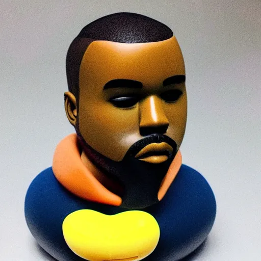 Image similar to a rubber duck that looks like kanye west